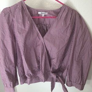 Madewell Gingham Wrap Blouse